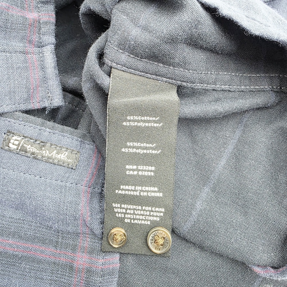 Travis Mathew Shirt Men's Large Blue Plaid Flannel Long Sleeve Button Up NWT‎ - Picture 11 of 12